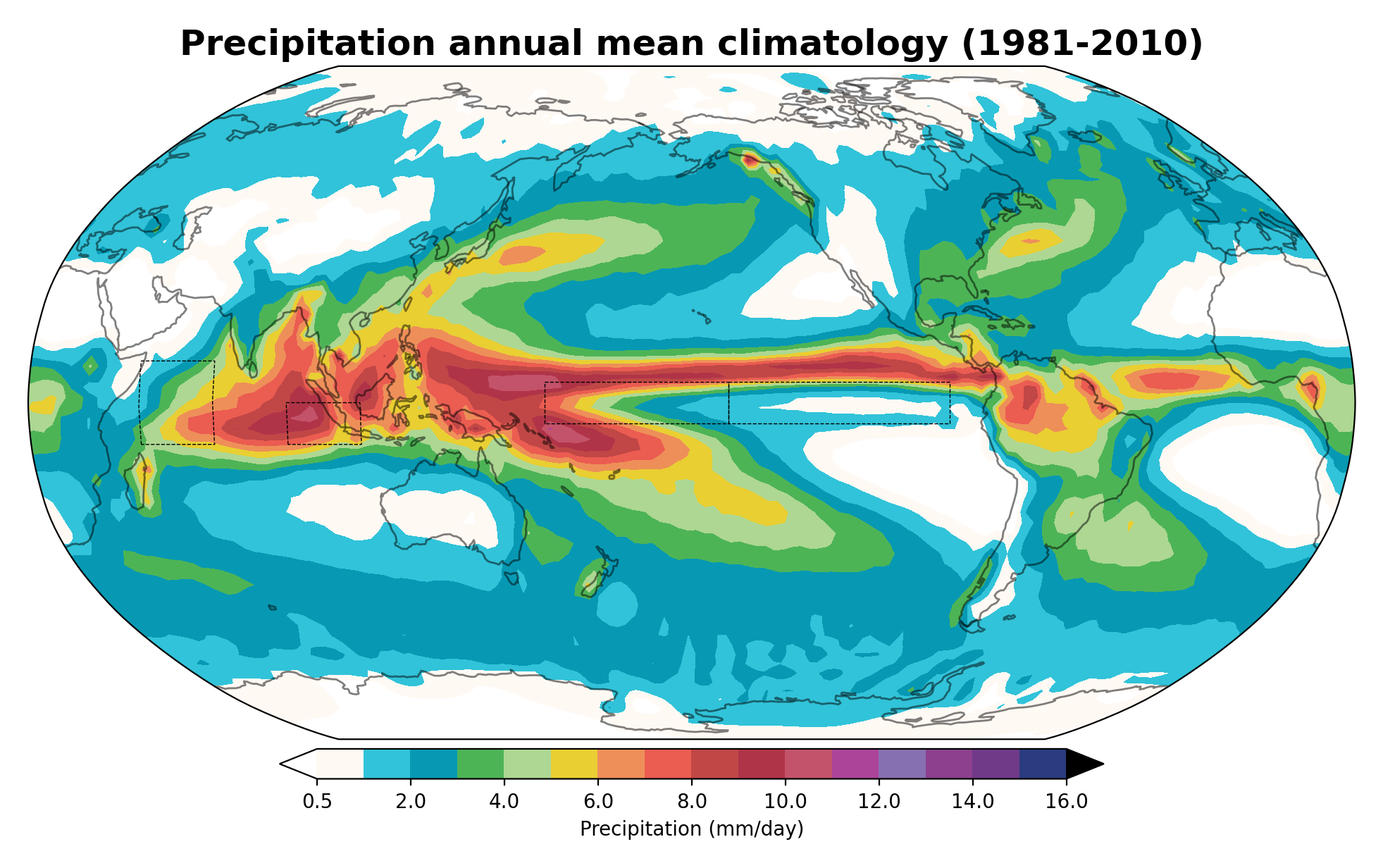 Annual climatology of precipitation