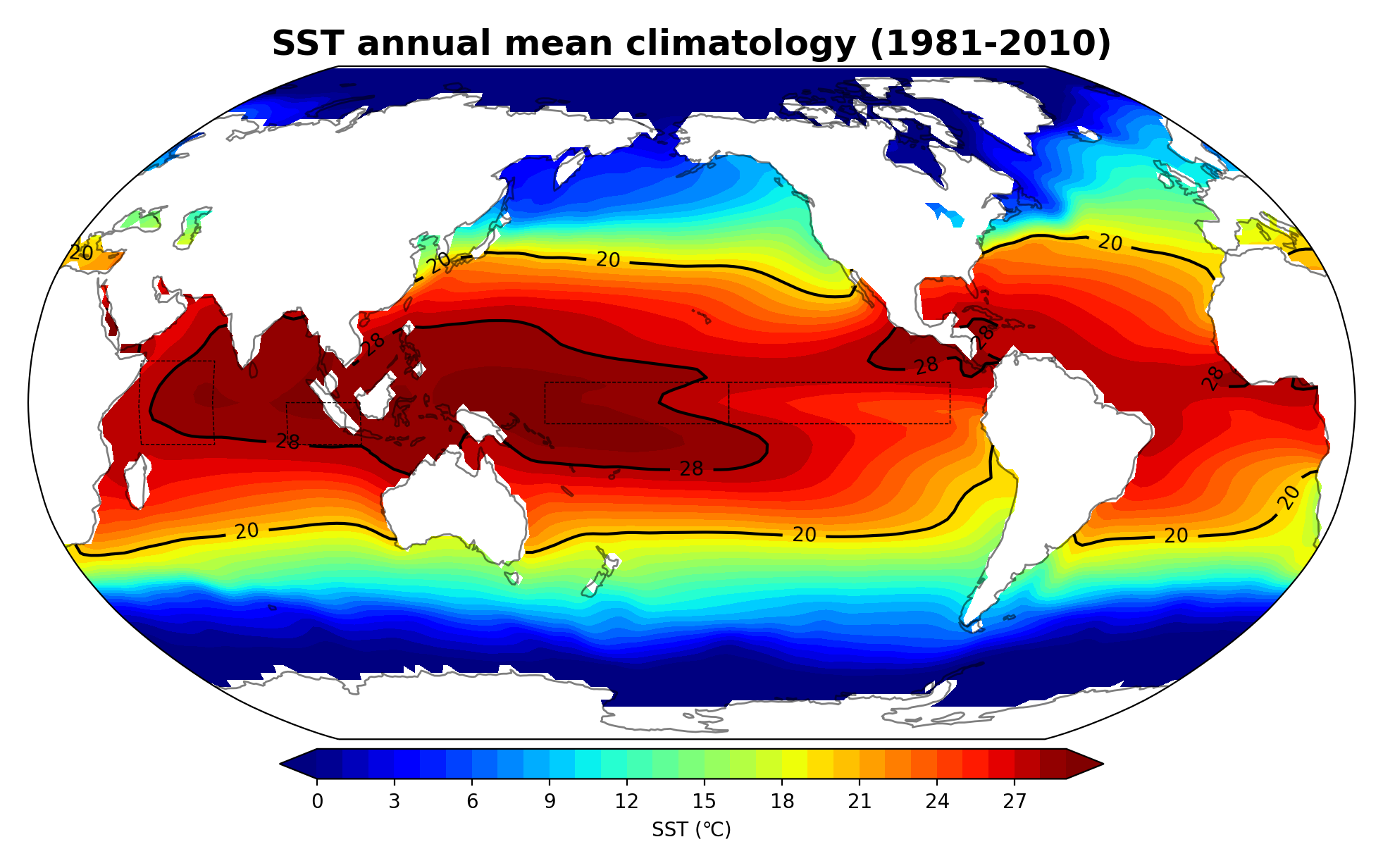 Annual climatology of SST