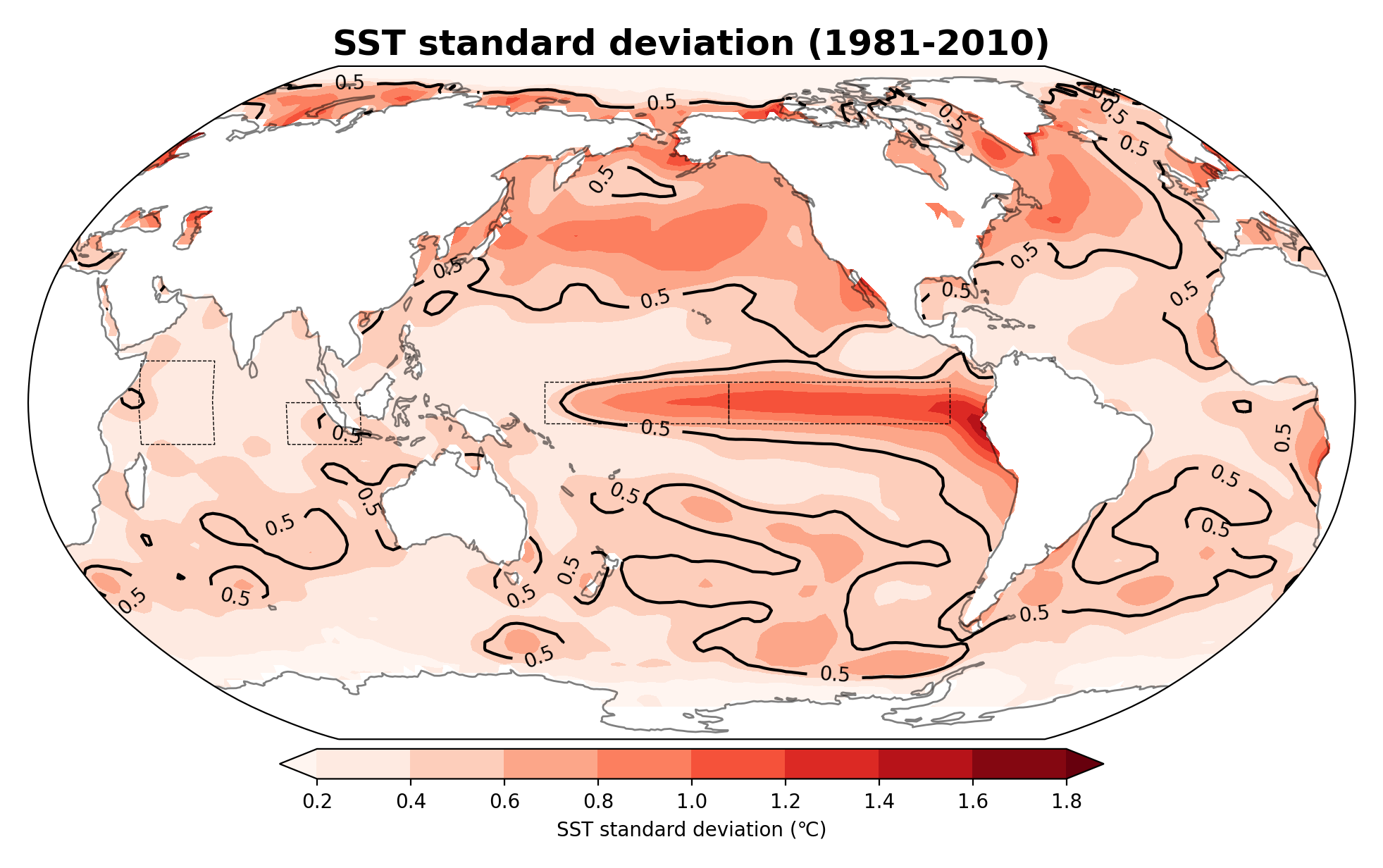 Standard deviation of SST